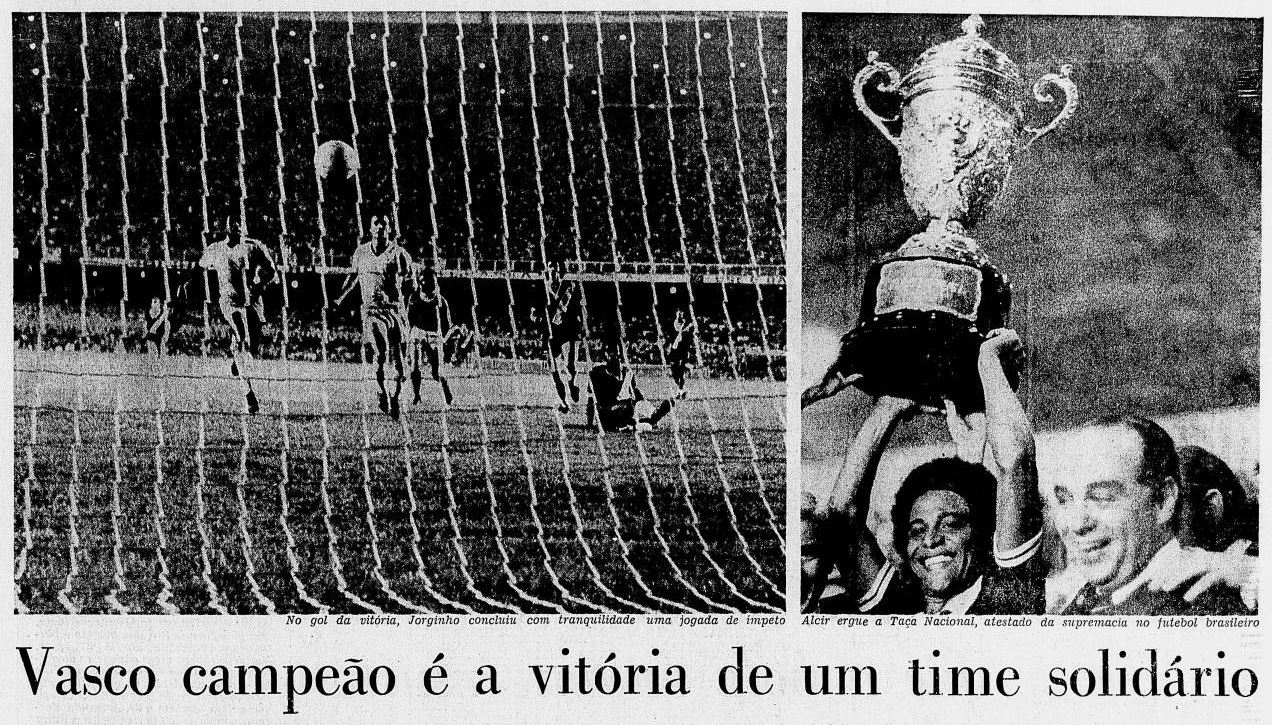 Há 42 anos, Vasco se tornava o primeiro carioca a conquistar o campeonato brasileiro