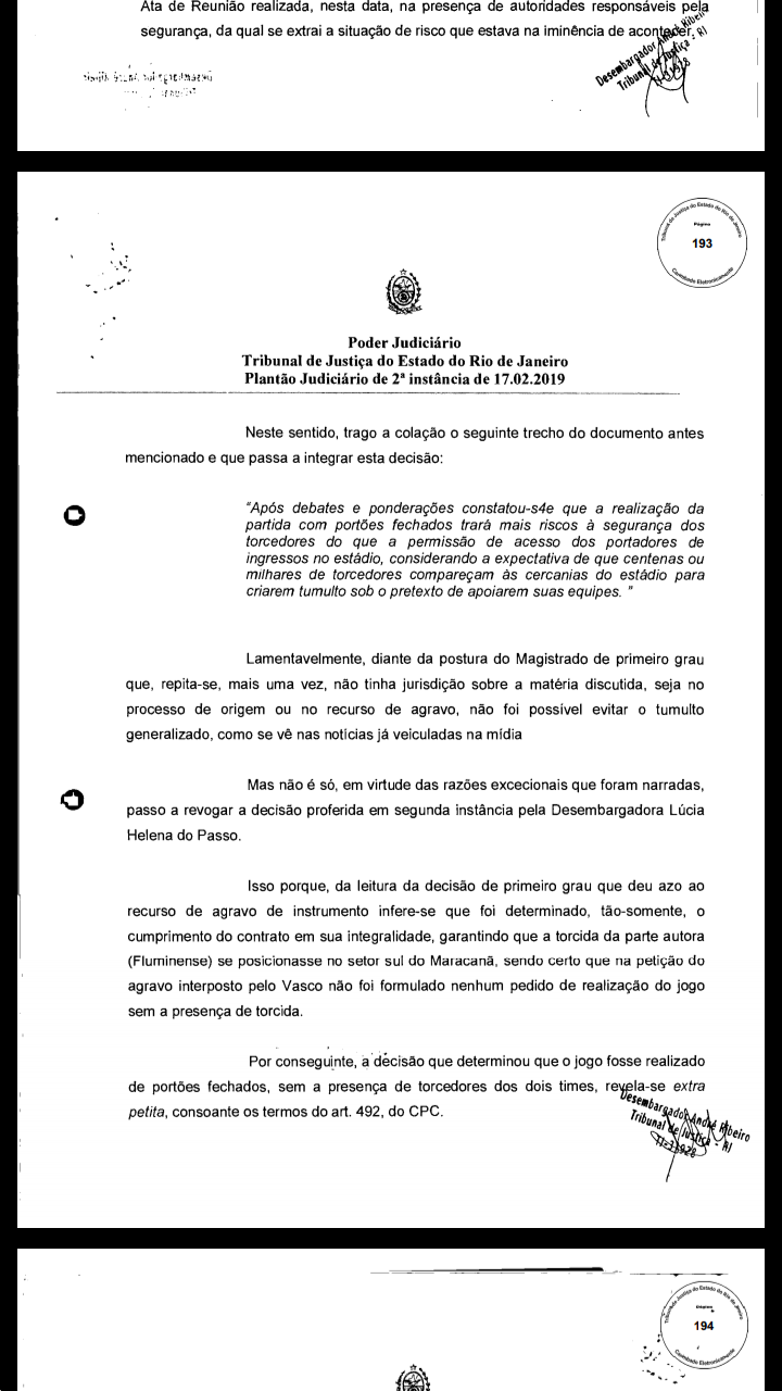 Decisão do Desembargador André Ribeiro sobre o jogo do ...